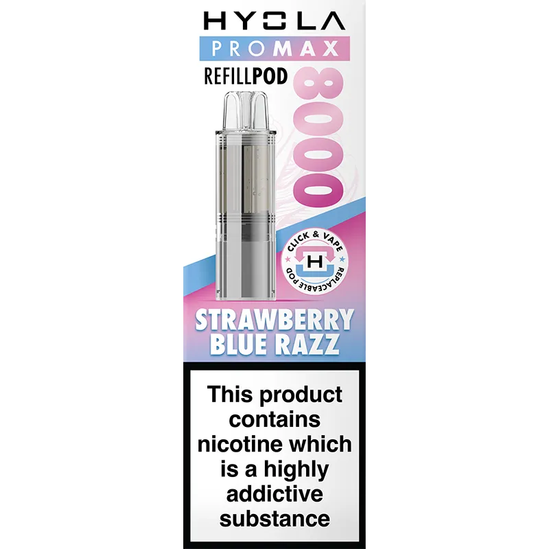 Strawberry Blue Razz Hyola Pro Max 8000 Pod & Refill 10ml