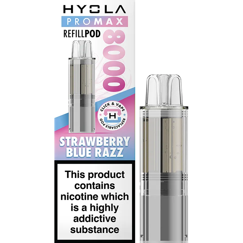 Strawberry Blue Razz Hyola Pro Max 8000 Pod & Refill 10ml