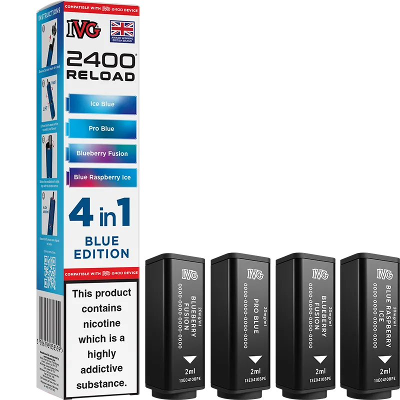 Blue Edition IVG 2400 Reload 4 In 1 Pods 4 Pack