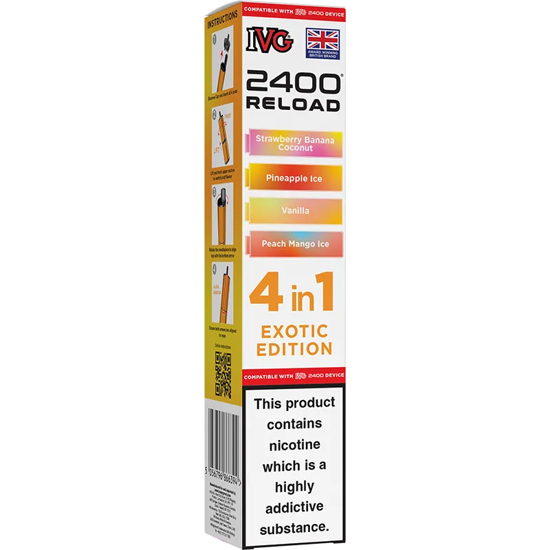 Exotic IVG 2400 Reload 4 In 1 Pods 4 Pack