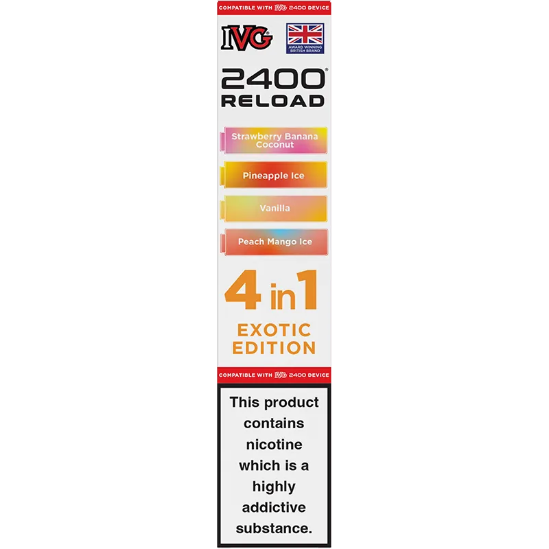 Exotic IVG 2400 Reload 4 In 1 Pods 4 Pack