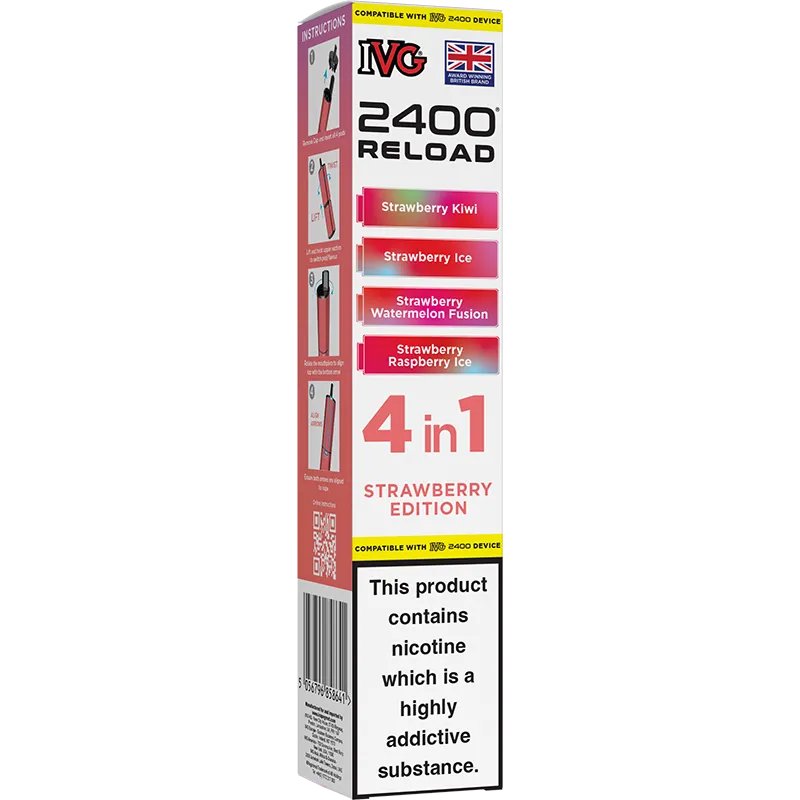 Strawberry Edition IVG 2400 Reload 4 In 1 Pods 4 Pack