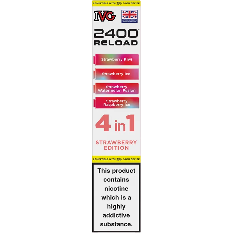 Strawberry Edition IVG 2400 Reload 4 In 1 Pods 4 Pack
