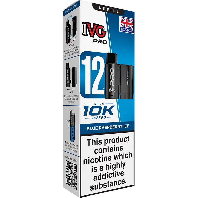 Blue Raspberry Ice IVG Pro 12 Pod & Refill 12ml