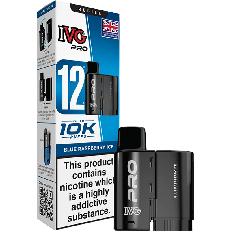 Blue Raspberry Ice IVG Pro 12 Pod & Refill 12ml