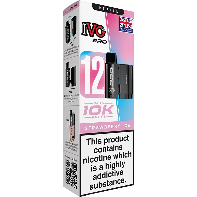 Strawberry Ice IVG Pro 12 Pod & Refill 12ml