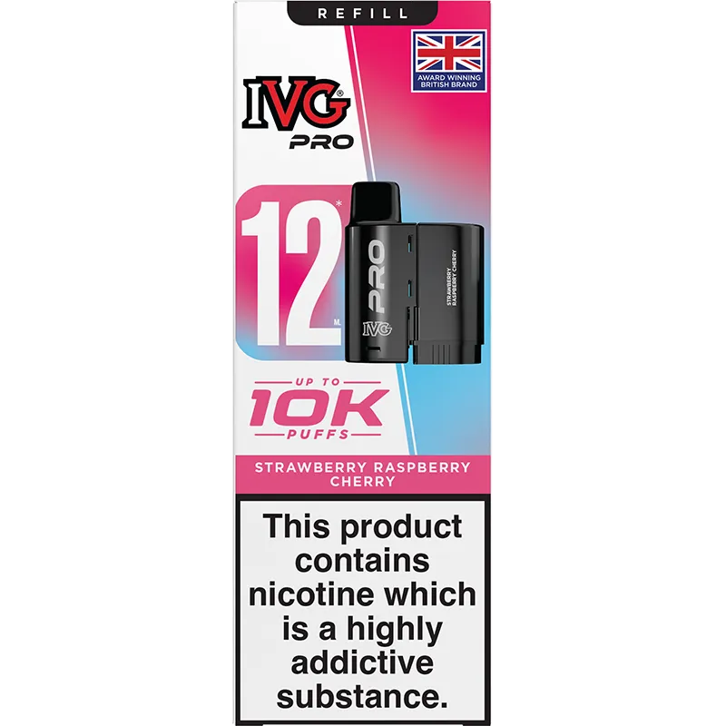 Strawberry Raspberry Cherry IVG Pro 12 Pod & Refill 12ml