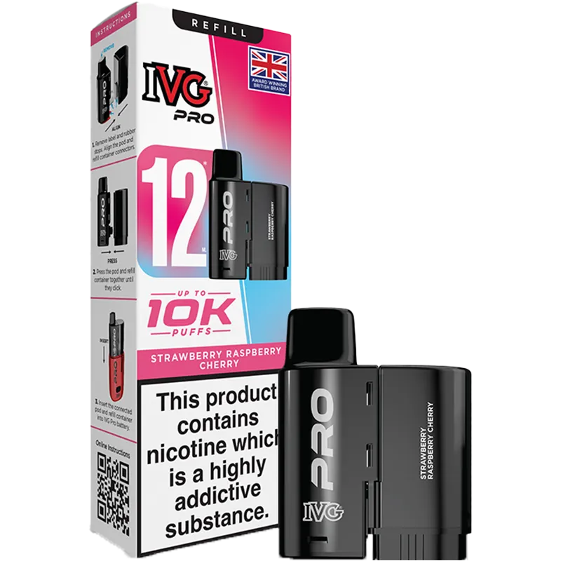 Strawberry Raspberry Cherry IVG Pro 12 Pod & Refill 12ml