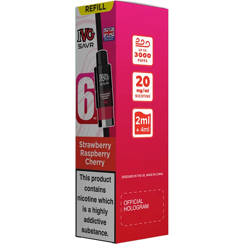Strawberry Raspberry Cherry IVG SAVR Pod & Refill 6ml