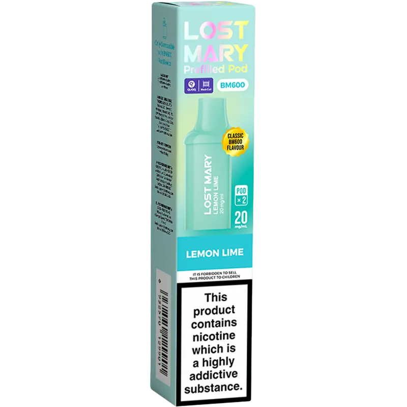 Lemon Lime Lost Mary BM600 Pods 2 Pack
