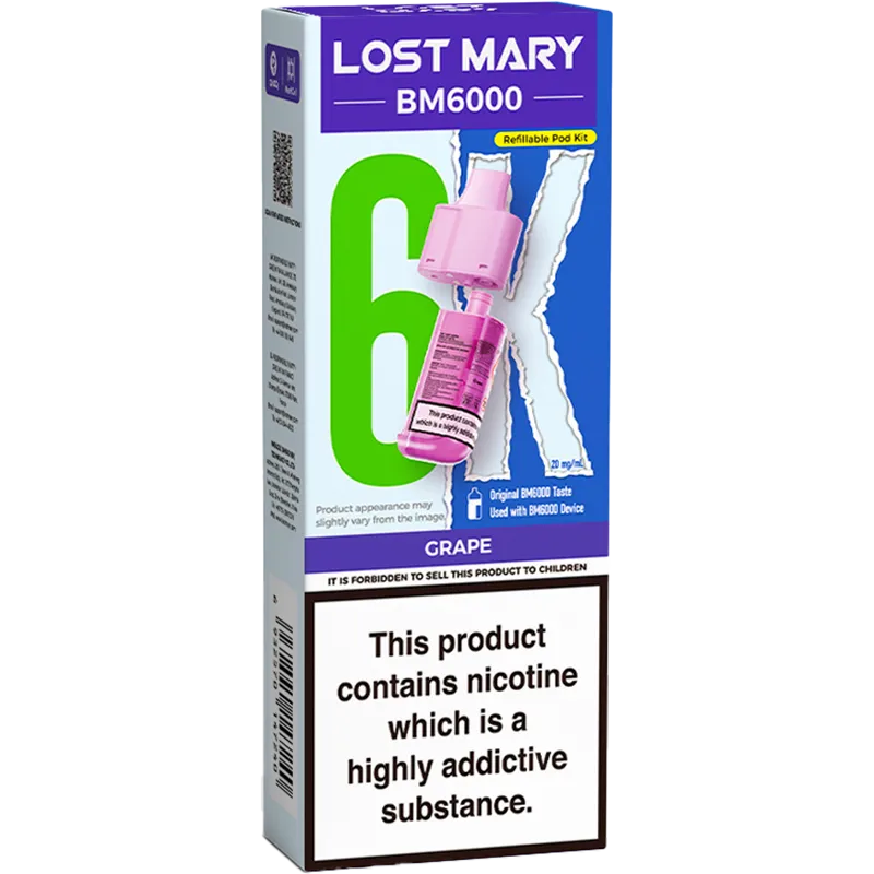 Grape Lost Mary BM6000 Pod & Refill 12ml