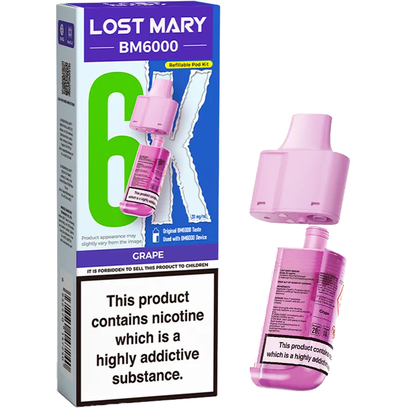 Grape Lost Mary BM6000 Pod & Refill 12ml