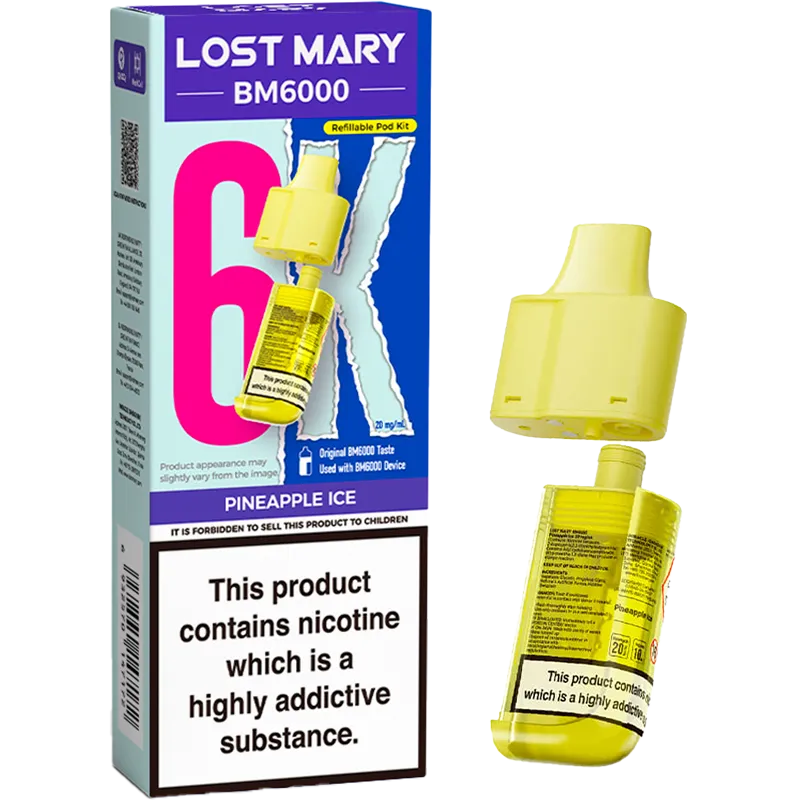 Pineapple Ice Lost Mary BM6000 Pod & Refill 12ml