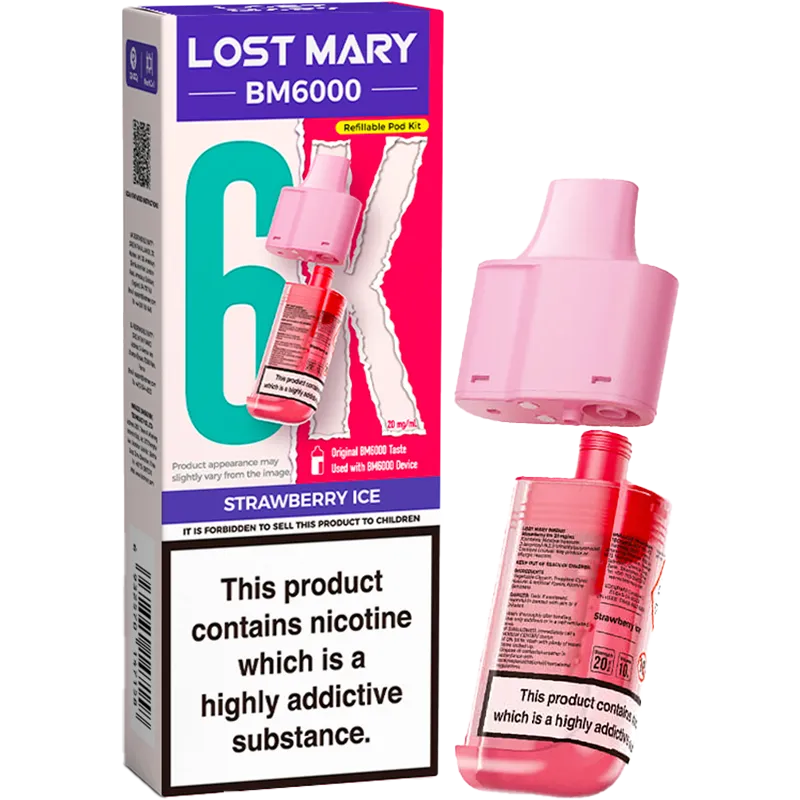 Strawberry Ice Lost Mary BM6000 Pod & Refill 12ml
