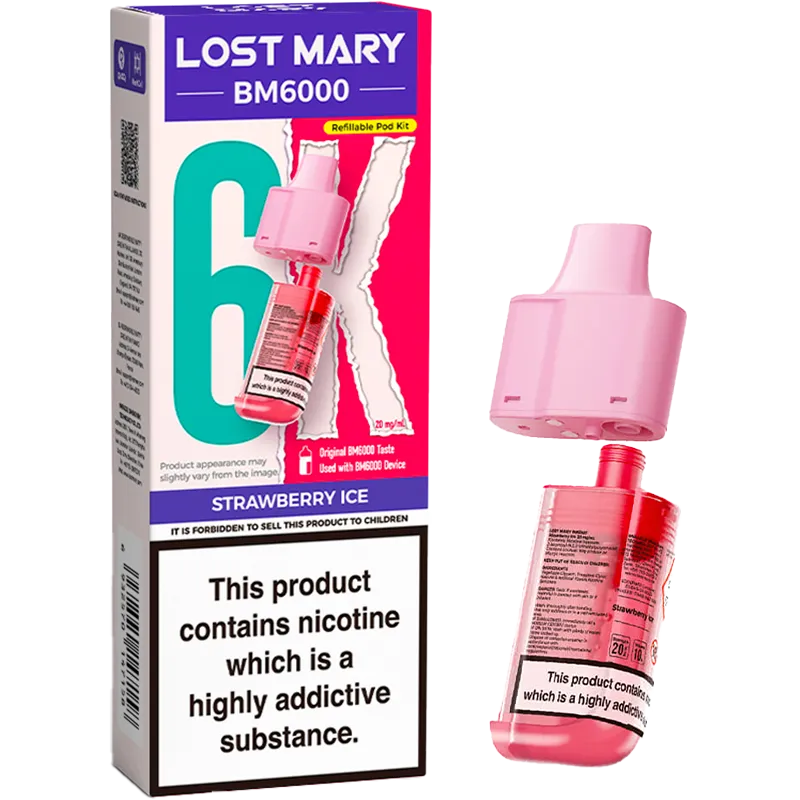 Strawberry Ice Lost Mary BM6000 Pod & Refill 12ml