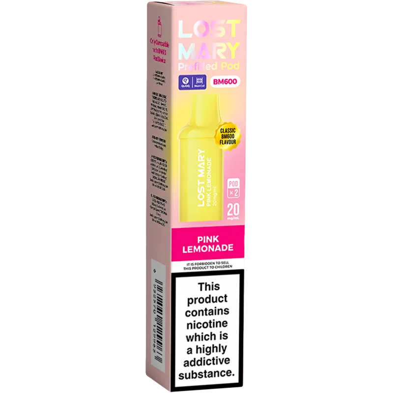 Pink Lemonade Lost Mary BM600 Pods 2 Pack
