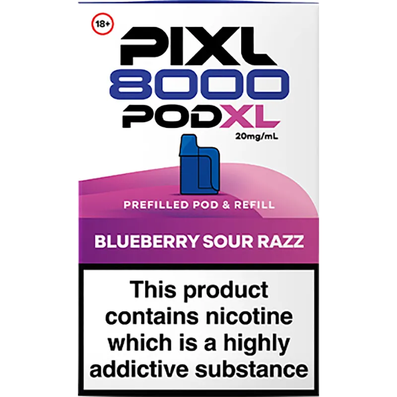 Blueberry Sour Razz PIXL 8000 Pod XL Pod & Refill 12ml