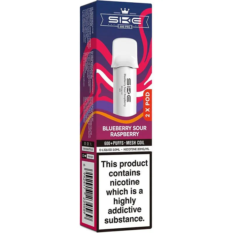 Blueberry Sour Raspberry SKE Crystal Pro 600 Pods 2 Pack