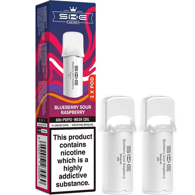 Blueberry Sour Raspberry SKE Crystal Pro 600 Pods 2 Pack