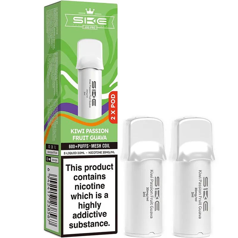 Kiwi Passionfruit Guava SKE Crystal Pro 600 Pods 2 Pack