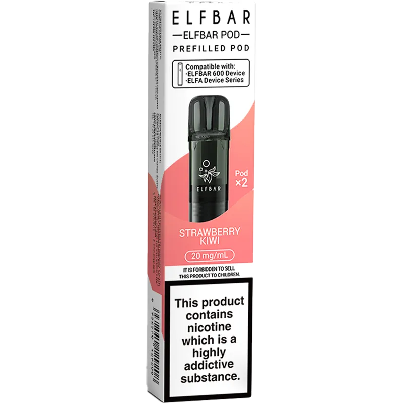 Strawberry Kiwi Elf Bar 600 Pods 2 Pack