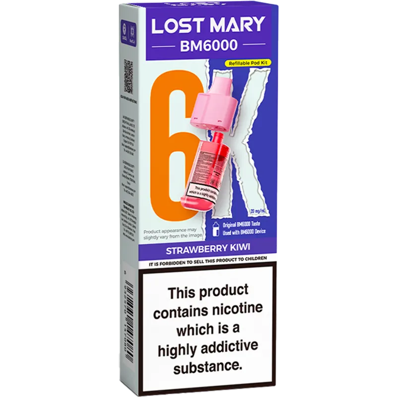 Strawberry Kiwi Lost Mary BM6000 Pod & Refill 12ml