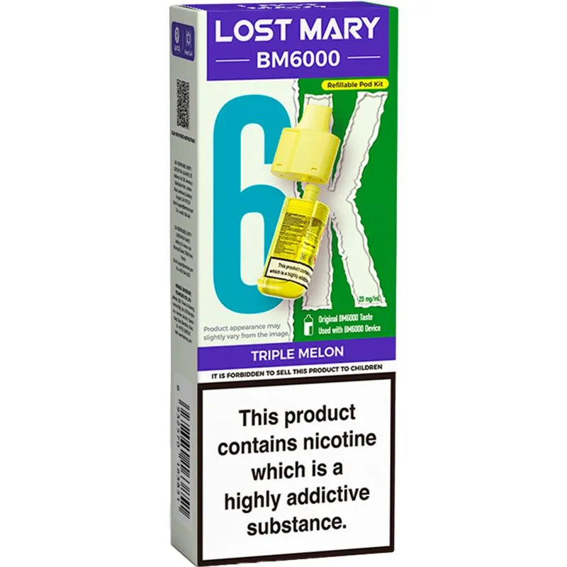 Triple Melon Lost Mary BM6000 Pod & Refill 12ml