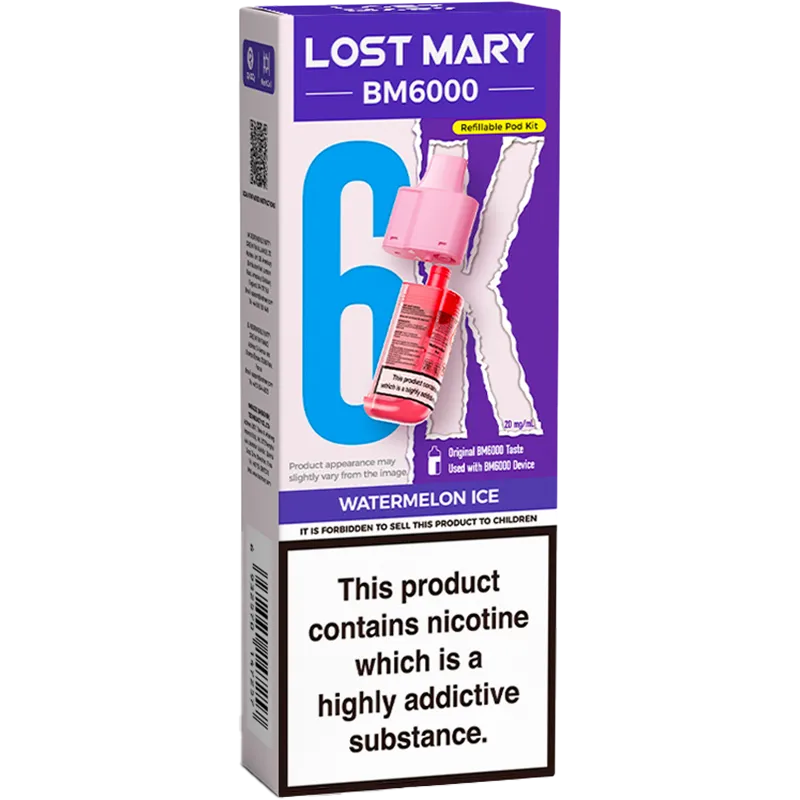 Watermelon Ice Lost Mary BM6000 Pod & Refill 12ml