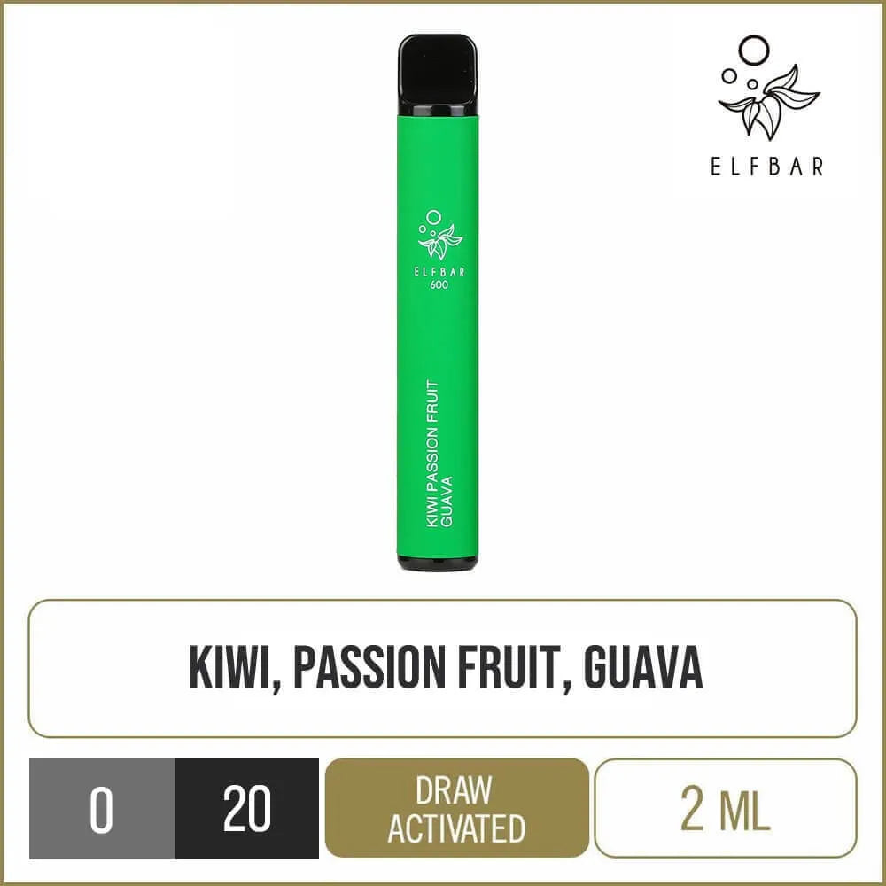 Elf Bar 600 Kiwi Passion Fruit Guava Disposable Vape