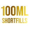 100ml Shortfills written in gold text on a white background.
