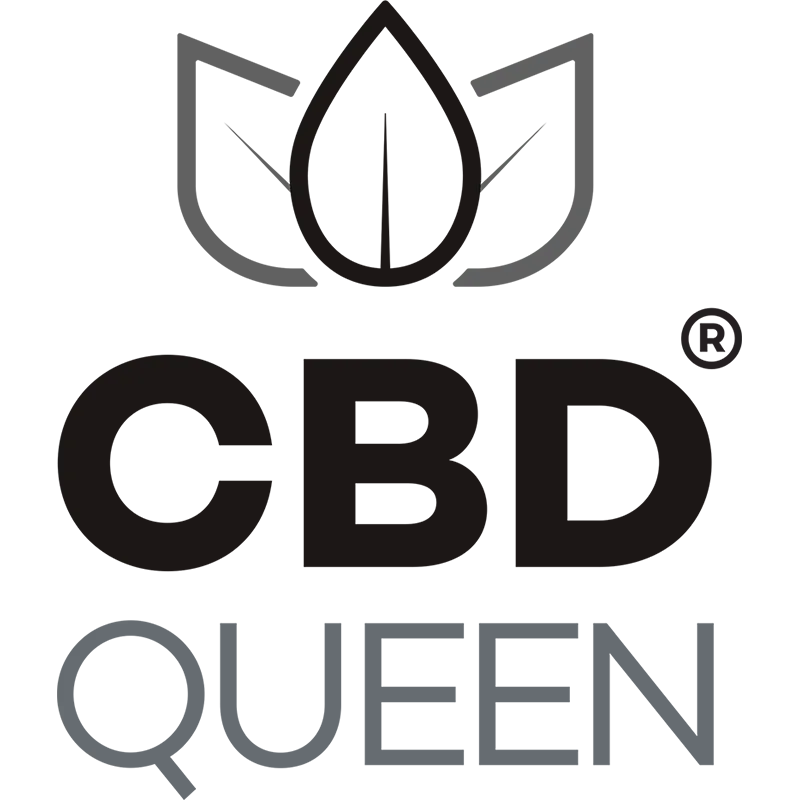 The CBD Queen logo in black on a white background.