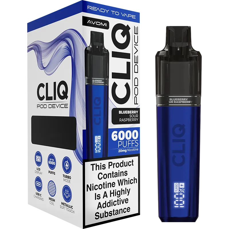 Blueberry Sour Raspberry Avomi CLIQ Pod Vape Kit 12ml