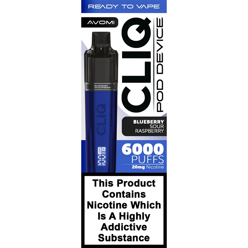 Blueberry Sour Raspberry Avomi CLIQ Pod Vape Kit 12ml