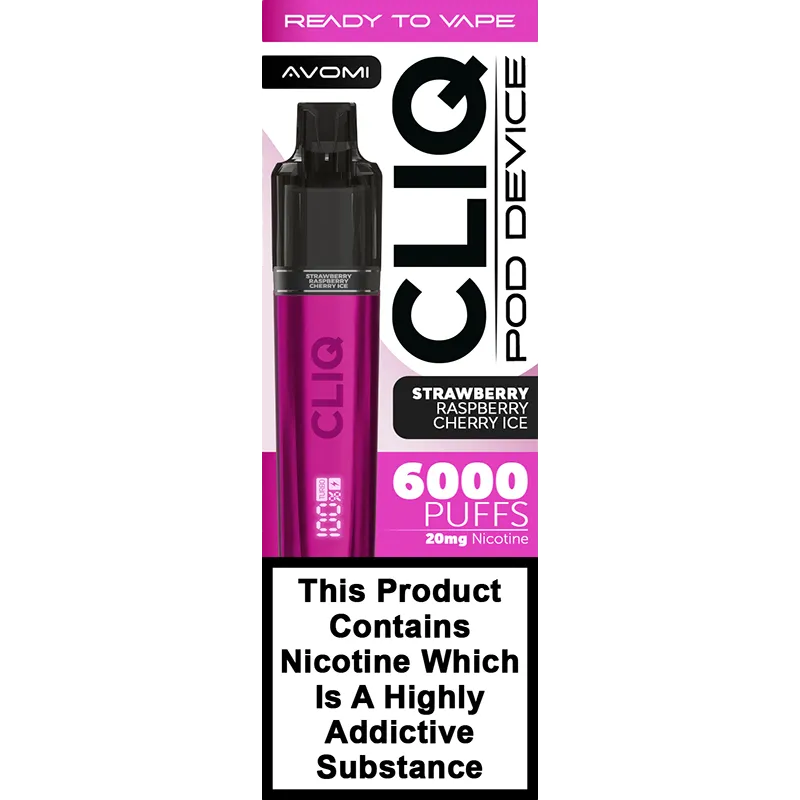 Strawberry Raspberry Cherry Avomi CLIQ Pod Vape Kit 12ml
