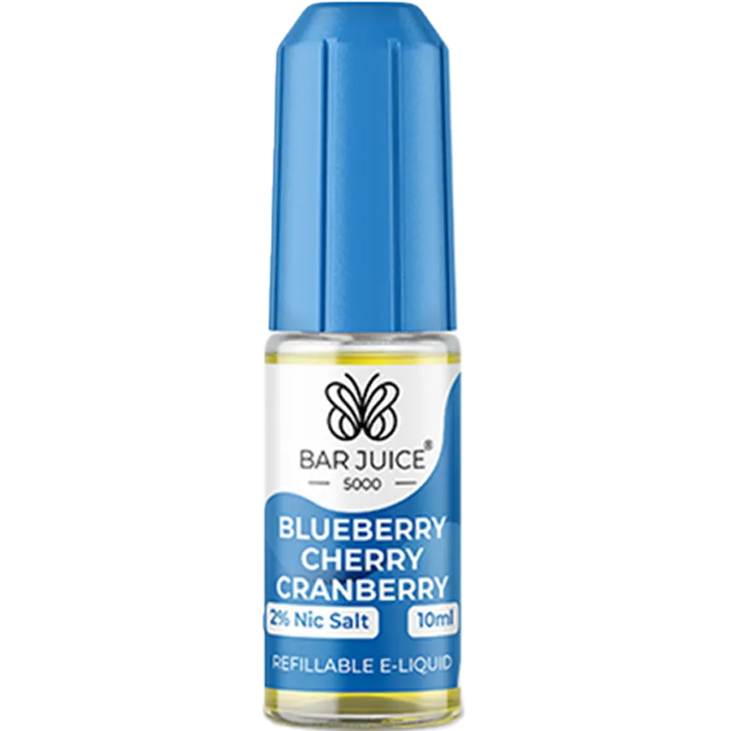 Bar Juice 5000 blueberry cherry cranberry flavoured e-liquid 20mg nicotine strength. 