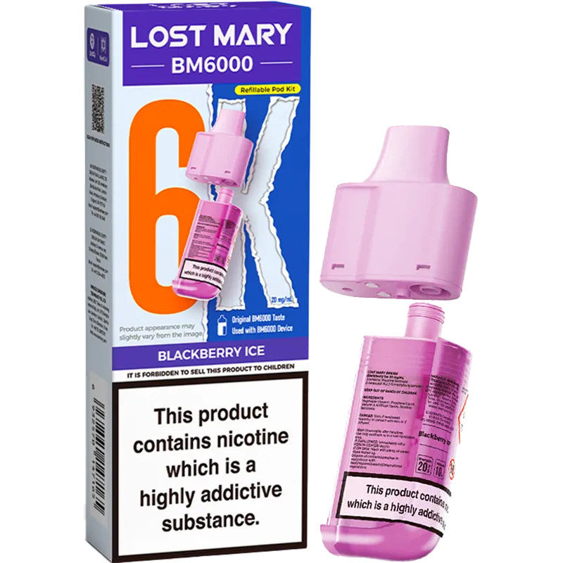 Blackberry Ice Lost Mary BM6000 Pod & Refill 12ml
