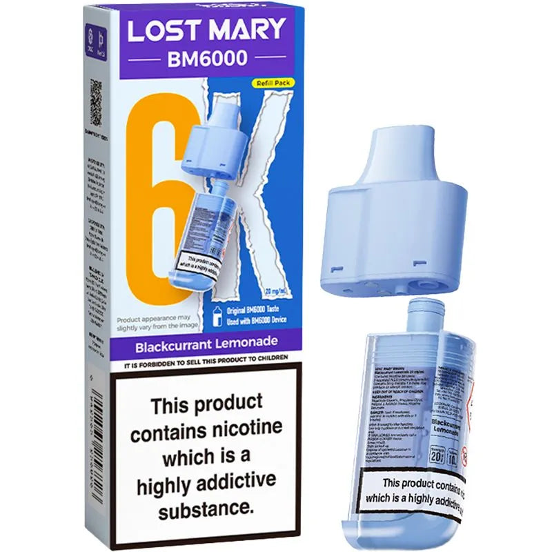 Blackcurrant Lemonade Lost Mary BM6000 Pod & Refill 12ml