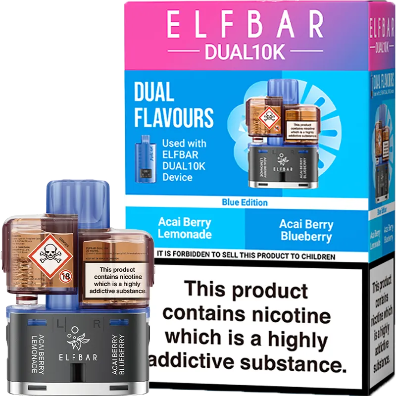 Blue Edition Elf Bar Dual 10K Pod & Refill 12ml
