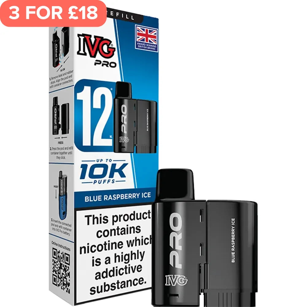 Blue Raspberry Ice IVG Pro Pod & Refill 12ml