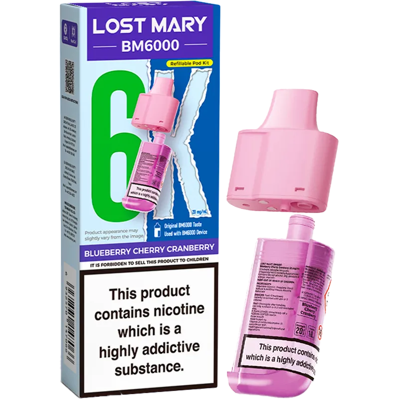 Blueberry Cherry Cranberry Lost Mary BM6000 Pod & Refill 12ml