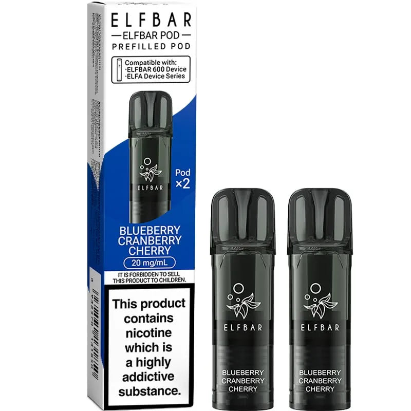 Blueberry Cranberry Cherry Elf Bar 600 Pods 2 Pack