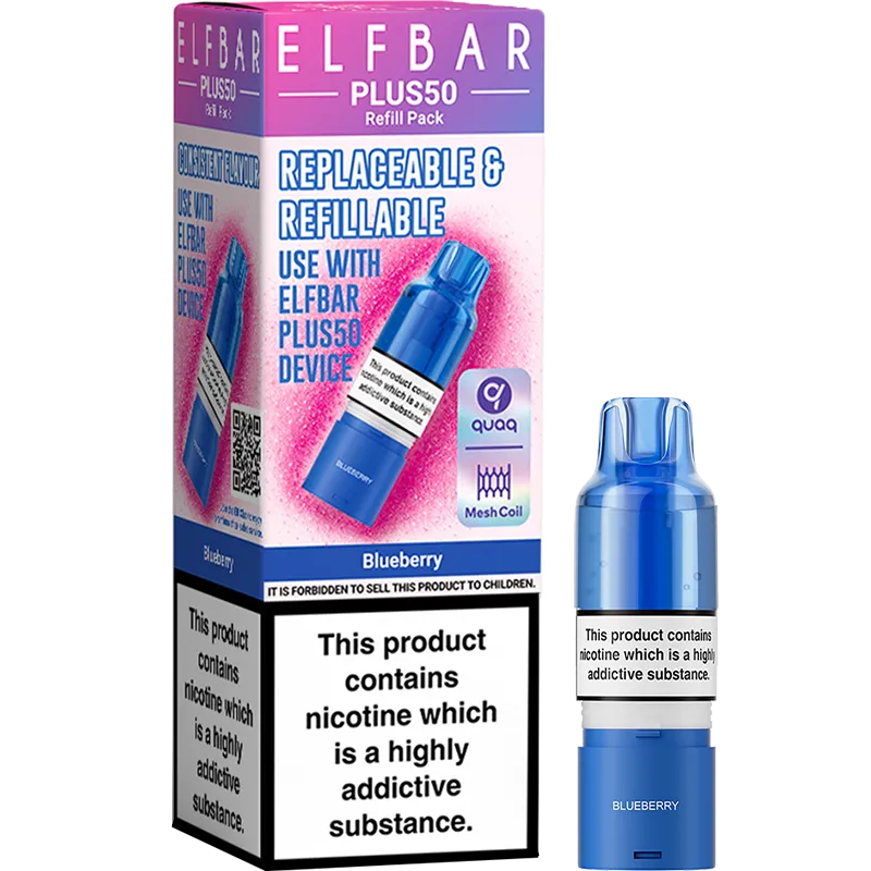 Blueberry Elf Bar Plus 50 Pod & Refill 10ml