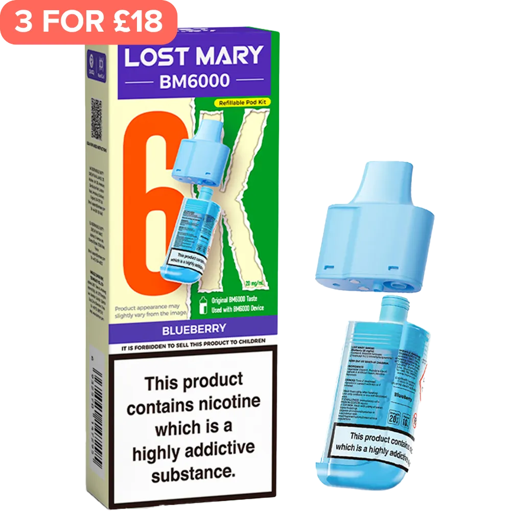 Blueberry Lost Mary BM6000 Pod & Refill 12ml
