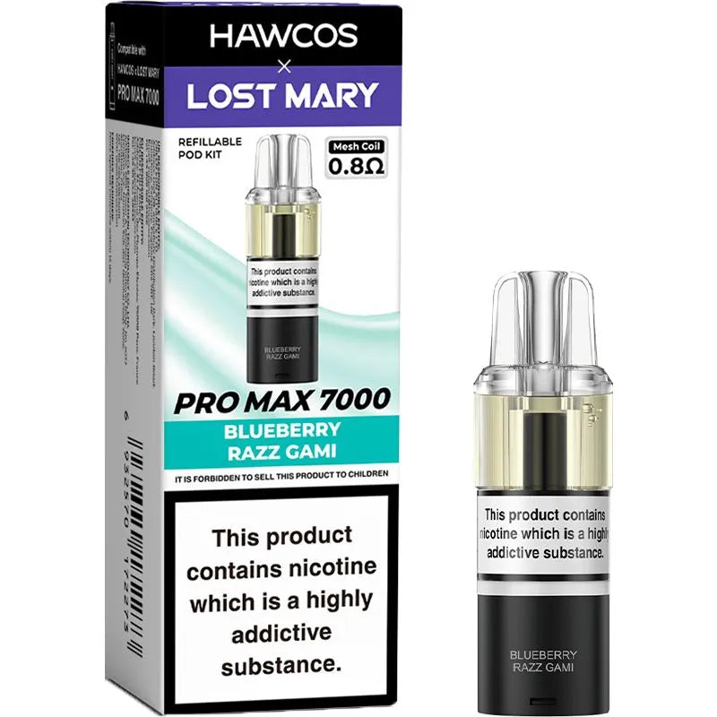 Blueberry Razz Gami Hawcos x Lost Mary Pro Max 7000 Pod & Refill 10ml