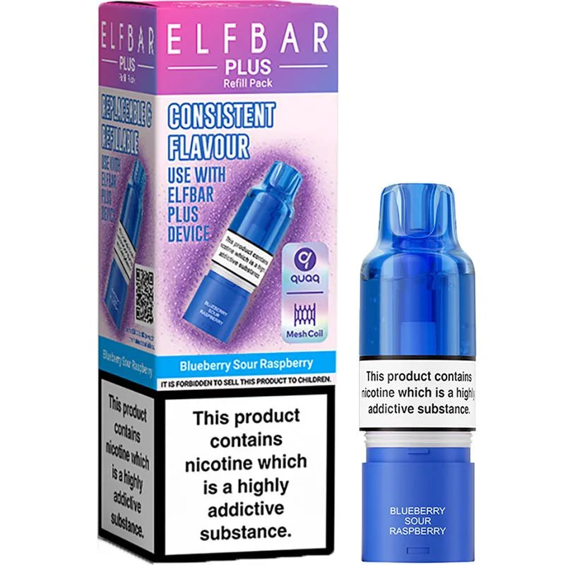 Blueberry Sour Raspberry Elf Bar Plus Pod & Refill 10ml