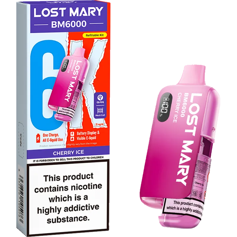 Lost Mary BM6000 Cherry Ice Pod Vape Kit 12ml