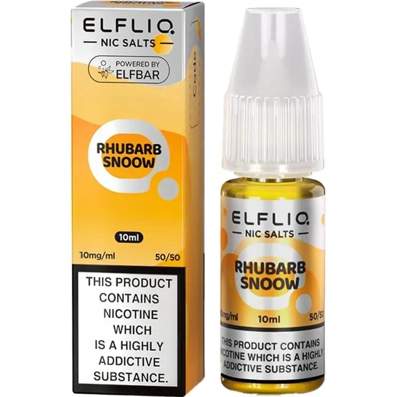 ELFLIQ by Elf Bar Rhubarb Snoow E-Liquid 10ml bottle and box