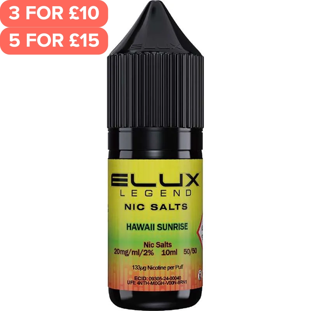 Hawaii Sunrise ELUX Legend Nic Salts E-Liquid 10ml
