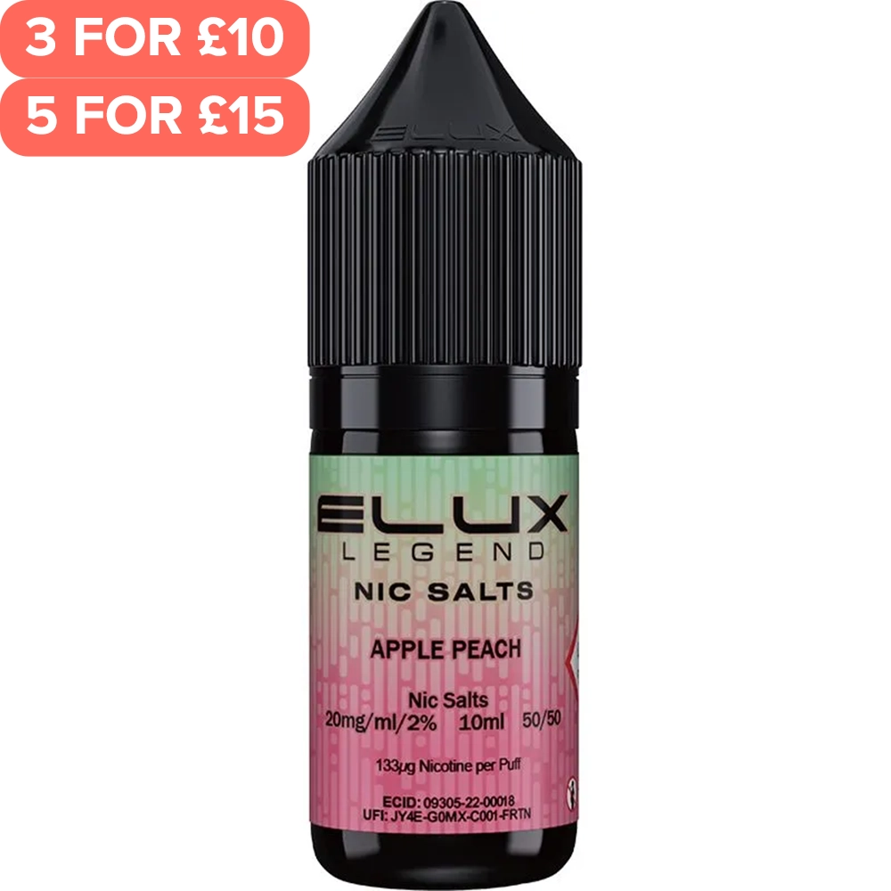 Apple Peach ELUX Legend Nic Salts E-Liquid 10ml