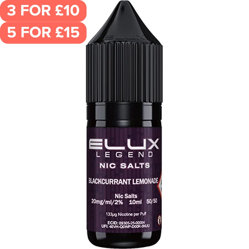 Blackcurrant Lemonade ELUX Legend Nic Salts E-Liquid 10ml